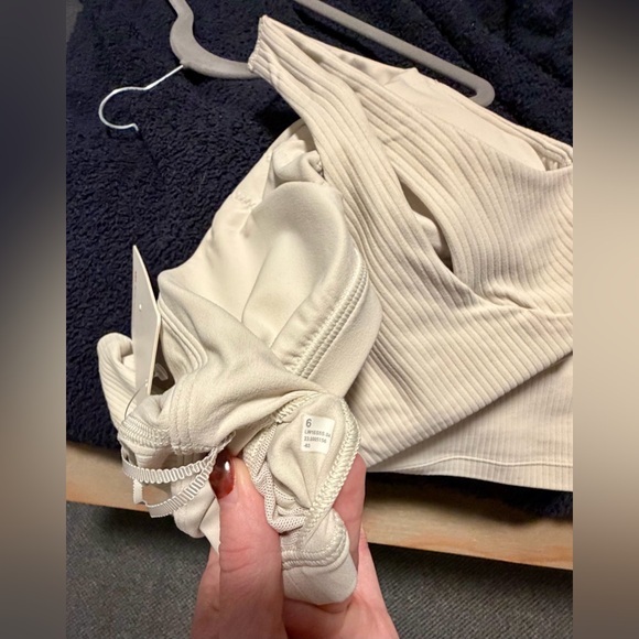 Lululemon Ribbed Nulu Asymmetrical Yoga Tank Top in Bone - Picture 11 of 11